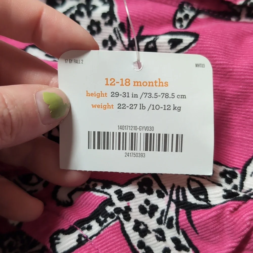 Gymboree Pink and Black Cat Dress